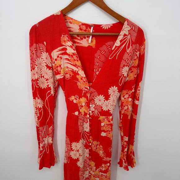 FREE PEOPLE Mixed Print Twist Dress // M - Picture 5 of 14